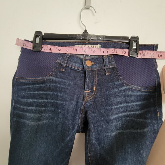 J Brand Maternity MAMA J Elastic Waist Side Panel Blue Demin Jeans Pants Size 25 - Picture 14 of 17
